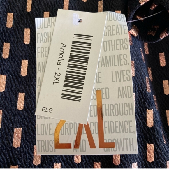 NWT ❤️ Elegant LuLaRoe Amelia Black & Rose Gold/Copper size 2XL - Picture 5 of 8